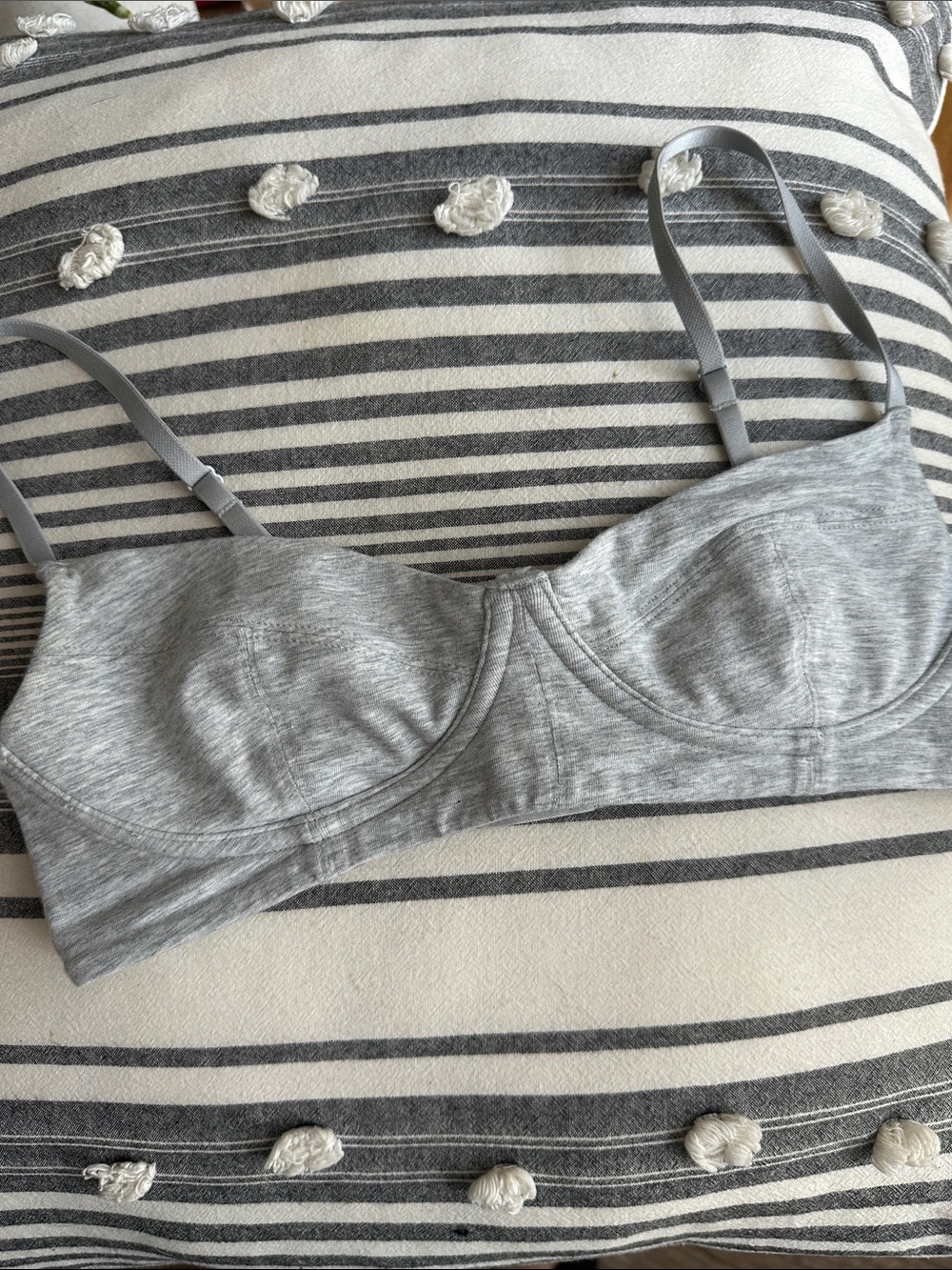 aerie Heather Gray Cotton Blend Bralette
